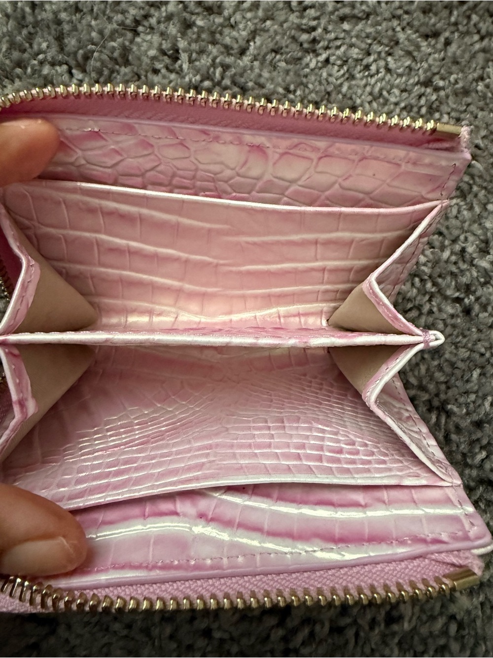 Brahmin Pink Croc-Embossed Satchel with Matching Wallet - Picture 13 of 16